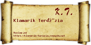 Klamarik Terézia névjegykártya