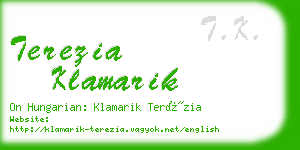 terezia klamarik business card